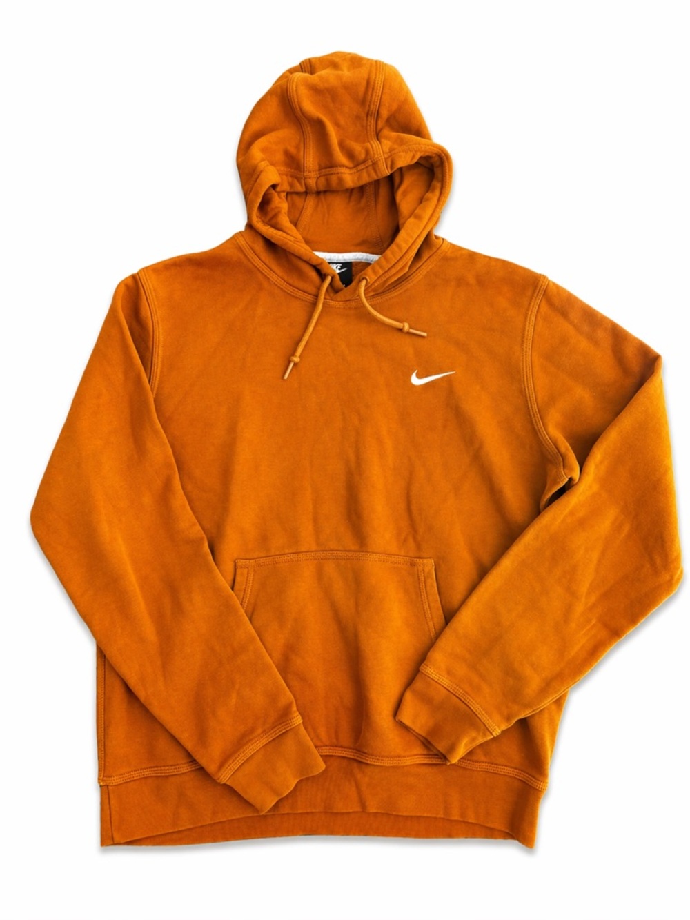 Nike Hoodie Men's Large Burnt Orange Swoosh Pullover Casual Sweatshirt Streetwea